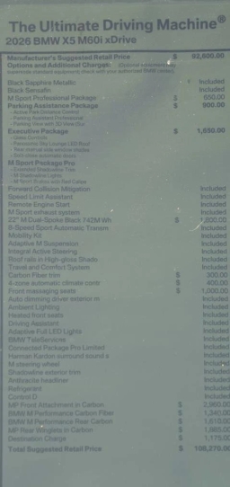 BMW X5 M60i Sports Activity Vehicle 2026